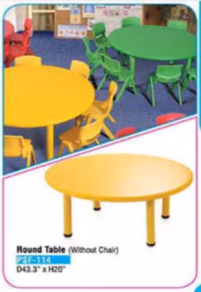 Round kindergarten table designed for group activities